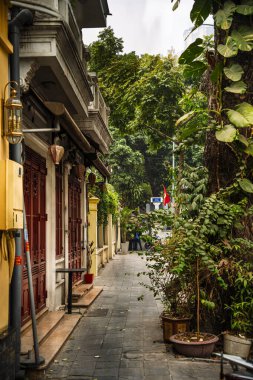Hanoi, Vietnam - 23 Ocak 2025: Bulutlu havada Fransız Mahallesi, HDR Görüntü