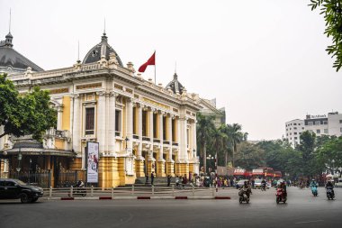 Hanoi, Vietnam - 23 Ocak 2025: Bulutlu havada Fransız Mahallesi, HDR Görüntü