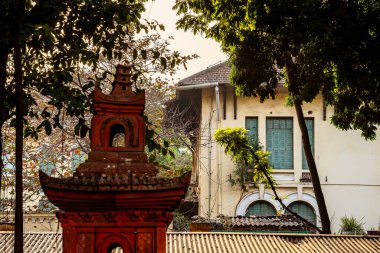 Hanoi, Vietnam - 23 Ocak 2025: Bulutlu havada Fransız Mahallesi, HDR Görüntü