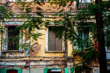 Hanoi, Vietnam - 23 Ocak 2025: Bulutlu havada Fransız Mahallesi, HDR Görüntü