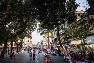 Hanoi, Vietnam - 23 Ocak 2025: Bulutlu havada Fransız Mahallesi, HDR Görüntü