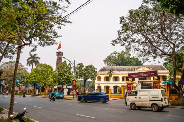 Hanoi, Vietnam - 25 Ocak 2025: Bulutlu Havadaki Eski Bölge