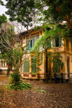 Hanoi, Vietnam - 25 Ocak 2025: Bulutlu Havadaki Eski Bölge