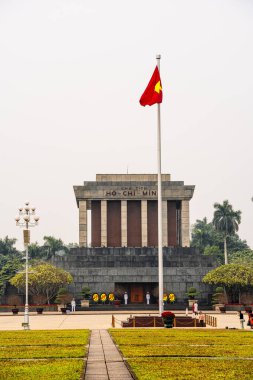 Hanoi, Vietnam - 25 Ocak 2025: Bulutlu bir günde Hanoi 'nin Fransız Mahallesi' ni keşfetmek