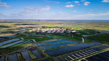 Brouage 'un hava aracı görüntüsü, Charente Denizcilik Katolik Kalesi, Fransa