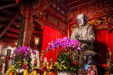 Hanoi, Vietnam - 20 Ocak 2025: Hanoi, Vietnam 'daki Quan Thanh Tapınağı 