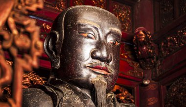 Hanoi, Vietnam - 20 Ocak 2025: Hanoi, Vietnam 'daki Quan Thanh Tapınağı 