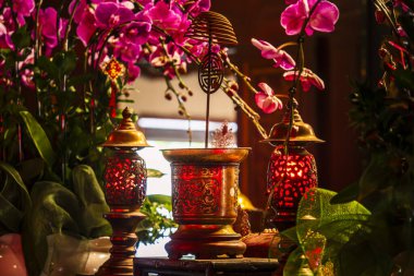 Hanoi, Vietnam - 20 Ocak 2025: Hanoi, Vietnam 'daki Quan Thanh Tapınağı 