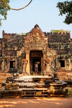 Angkor, Kamboçya - 26 Ocak 2025: Kamboçya 'daki Preah Khan Tapınağı' nın antik kalıntıları