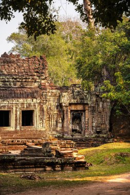 Angkor, Kamboçya - 26 Ocak 2025: Kamboçya 'daki Preah Khan Tapınağı' nın antik kalıntıları