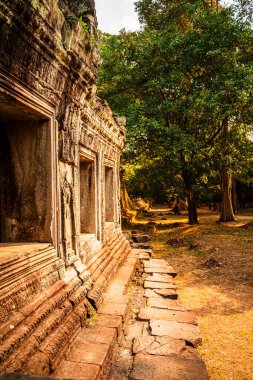 Angkor, Kamboçya - 26 Ocak 2025: Kamboçya 'daki Preah Khan Tapınağı' nın antik kalıntıları