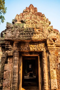 Angkor, Kamboçya - 26 Ocak 2025: Kamboçya 'daki Preah Khan Tapınağı' nın antik kalıntıları