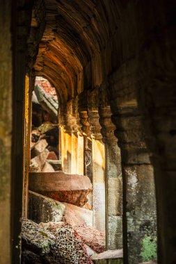 Angkor, Kamboçya - 26 Ocak 2025: Kamboçya 'daki Preah Khan Tapınağı' nın antik kalıntıları