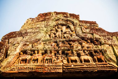 Angkor, Kamboçya - 26 Ocak 2025: Kamboçya 'daki Preah Khan Tapınağı' nın antik kalıntıları