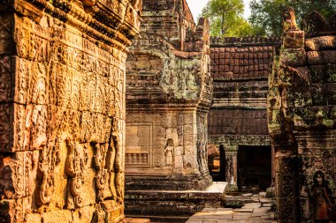 Angkor, Kamboçya - 26 Ocak 2025: Kamboçya 'daki Preah Khan Tapınağı' nın antik kalıntıları