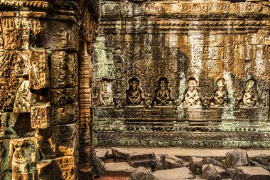 Angkor, Kamboçya - 26 Ocak 2025: Kamboçya 'daki Preah Khan Tapınağı' nın antik kalıntıları