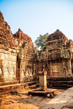 Angkor, Kamboçya - 26 Ocak 2025: Kamboçya 'daki Preah Khan Tapınağı' nın antik kalıntıları