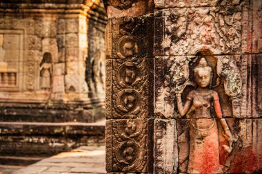 Angkor, Kamboçya - 26 Ocak 2025: Kamboçya 'daki Preah Khan Tapınağı' nın antik kalıntıları