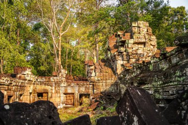Angkor, Kamboçya - 26 Ocak 2025: Kamboçya 'daki Preah Khan Tapınağı' nın antik kalıntıları