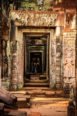 Angkor, Kamboçya - 26 Ocak 2025: Kamboçya 'daki Preah Khan Tapınağı' nın antik kalıntıları