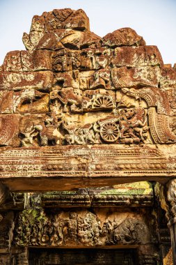 Angkor, Kamboçya - 26 Ocak 2025: Kamboçya 'daki Preah Khan Tapınağı' nın antik kalıntıları