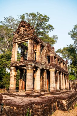 Angkor, Kamboçya - 26 Ocak 2025: Kamboçya 'daki Preah Khan Tapınağı' nın antik kalıntıları