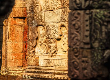 Angkor, Kamboçya - 26 Ocak 2025: Kamboçya 'daki Preah Khan Tapınağı' nın antik kalıntıları