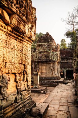 Angkor, Kamboçya - 26 Ocak 2025: Kamboçya 'daki Preah Khan Tapınağı' nın antik kalıntıları