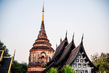 Chiang Mai, Tayland - 4 Şubat 2025 Wat Lok Moli, Dusk