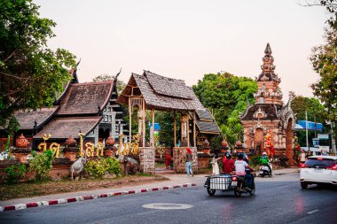 Chiang Mai, Tayland - 4 Şubat 2025 Wat Lok Moli, Dusk