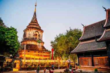 Chiang Mai, Tayland - 4 Şubat 2025 Wat Lok Moli, Dusk