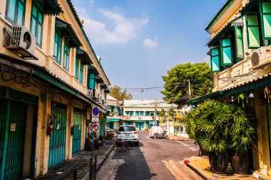 Bangkok, Tayland - 3 Şubat 2025: Güneşli havada şehir merkezi