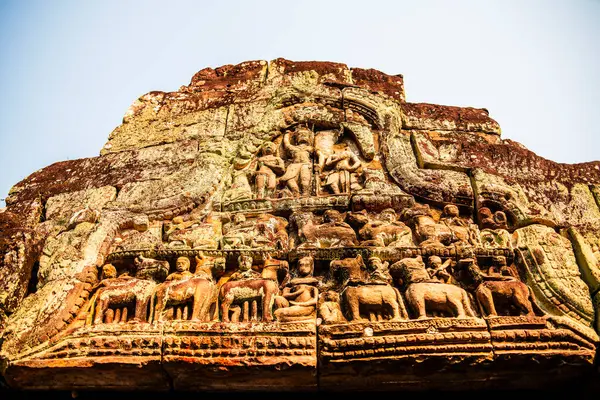 Angkor, Kamboçya - 26 Ocak 2025: Kamboçya 'daki Preah Khan Tapınağı' nın antik kalıntıları