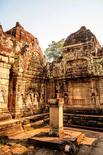 Angkor, Kamboçya - 26 Ocak 2025: Kamboçya 'daki Preah Khan Tapınağı' nın antik kalıntıları