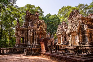 Angkor, Kamboçya 'daki Chau Say Tevoda Tapınağı' nın antik kalıntıları
