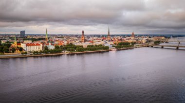 Riga Şehri 'nin Letonya' daki hava aracı görüntüsü