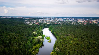 Vilnius ve nehir hava manzarası, Litvanya