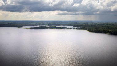 Turaida 'nın yazın uçak manzarası, Letonya
