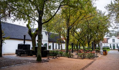 Boschendal, Güney Afrika - 3 Haziran 2025: Franschhoek yakınlarındaki tarihi üzüm bağı