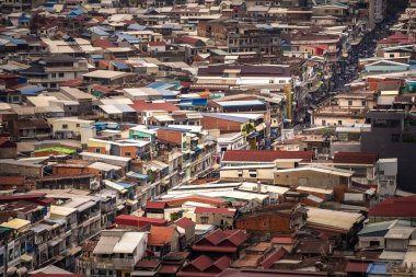 Phnom Penh, Kamboçya - 25 Ocak 2025: Karanlık Şehir manzarası