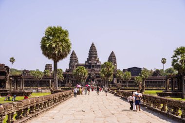 Siem Reap, Kamboçya - 01 Ocak 2025 Angkor Wat Tapınağı