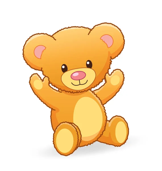 Süßer Kuscheliger Teddybär Mit Weihnachtsmütze — Stockvektor