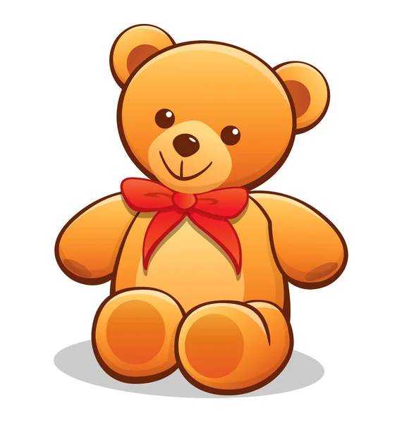 Simple Cute Classic Golden Brown Teddy Bear — Stock Vector