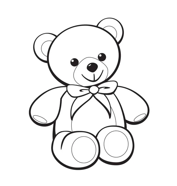 Niedliche Karikatur Teddybär Malbuch Bild — Stockvektor