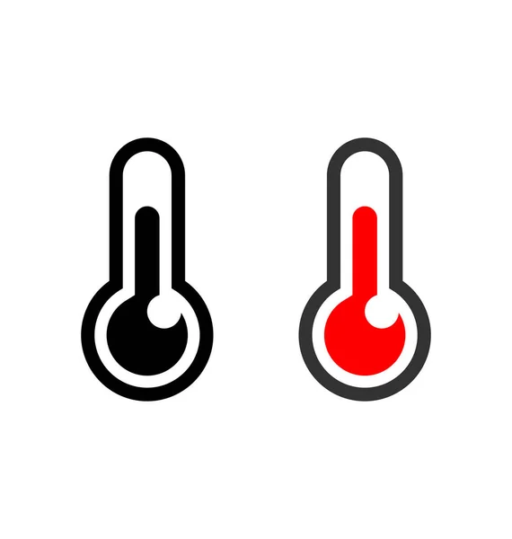 Pequeno Ícone Temperatura Termômetro Simples — Vetor de Stock