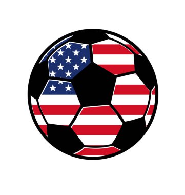 Amerikan bayraklı klasik futbol topu