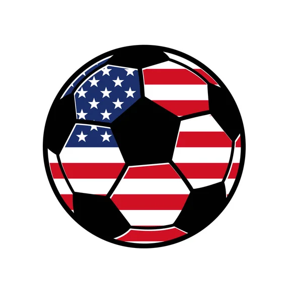 Ballon Football Classique Football Avec Drapeau Des Etats Unis — Image vectorielle