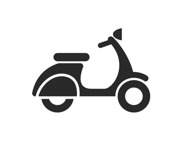 Απλό Σκούτερ Μοτοποδήλατο Εικονίδιο Σιλουέτας — Διανυσματικό Αρχείο
