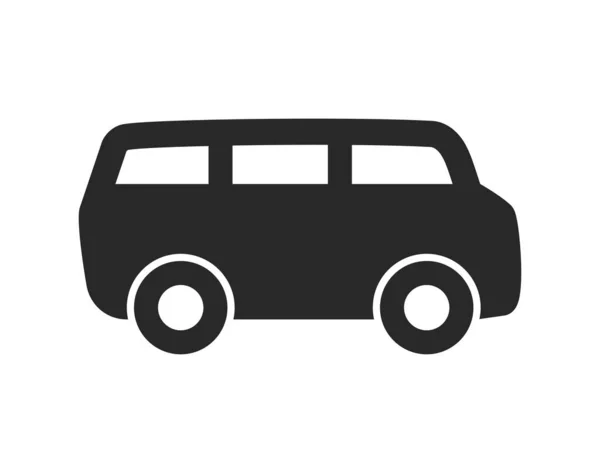 Ícone Silhueta Van Minivan Simples —  Vetores de Stock