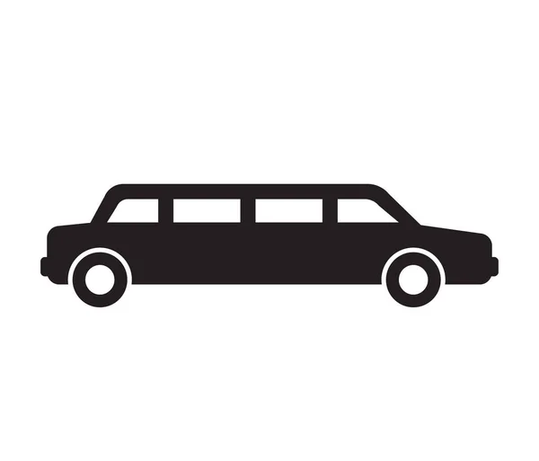 Stretch Limousine Simple Silhouette Symbol — Stock Vector
